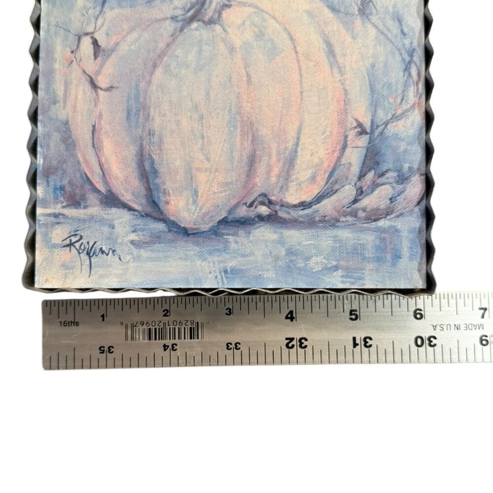 Round Top Pastel Pumpkin Wall Art 6 x 6” - Picture 3 of 4